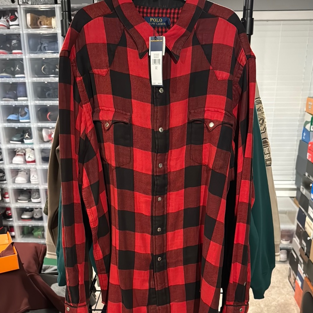 Polo Ralph Lauren Red Black Plaid Shirt